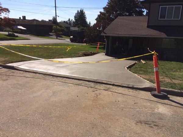 Broomed concrete driveway - Mission BC