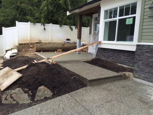 repoured aggregate concrete front entry