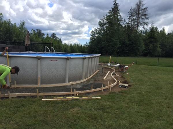 Concrete pool deck forms in Langley BC