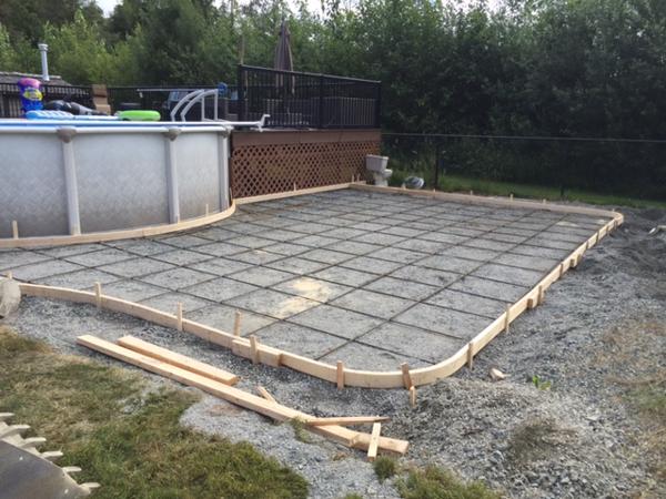 Concrete pool deck forms in Langley BC