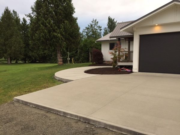 Broomed concrete driveway