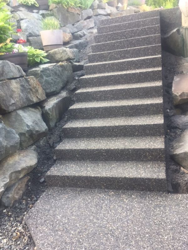 Exposed Aggregate Concrete Stairs