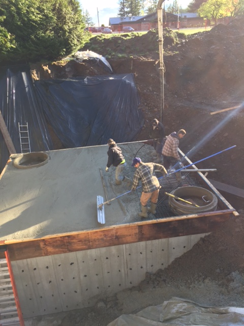 Finishing concrete retention tank - stillwood, Chilliwack