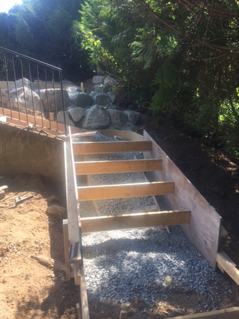 Forms rebar concrete stairs