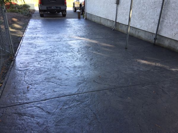 Granite Stamped Concrete Driveway